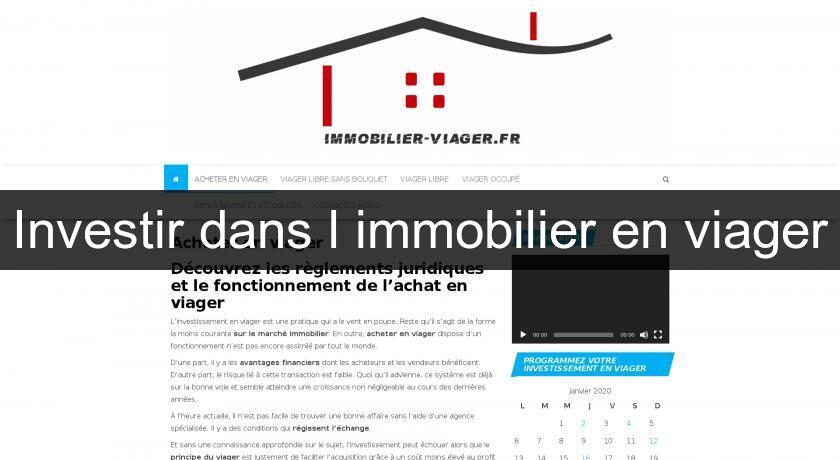 Investir dans l'immobilier en viager