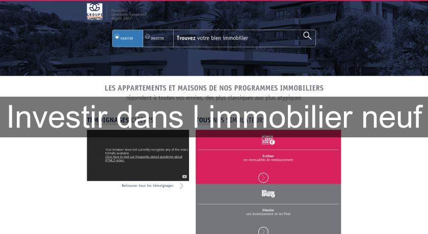 Investir dans l'immobilier neuf