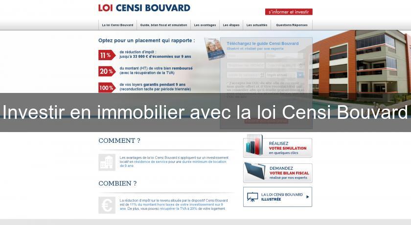 Investir en immobilier avec la loi Censi Bouvard