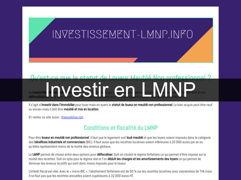 Investir en LMNP