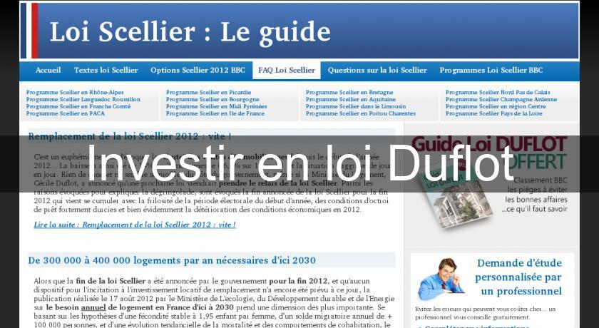 Investir en loi Duflot Investir en loi Duflot