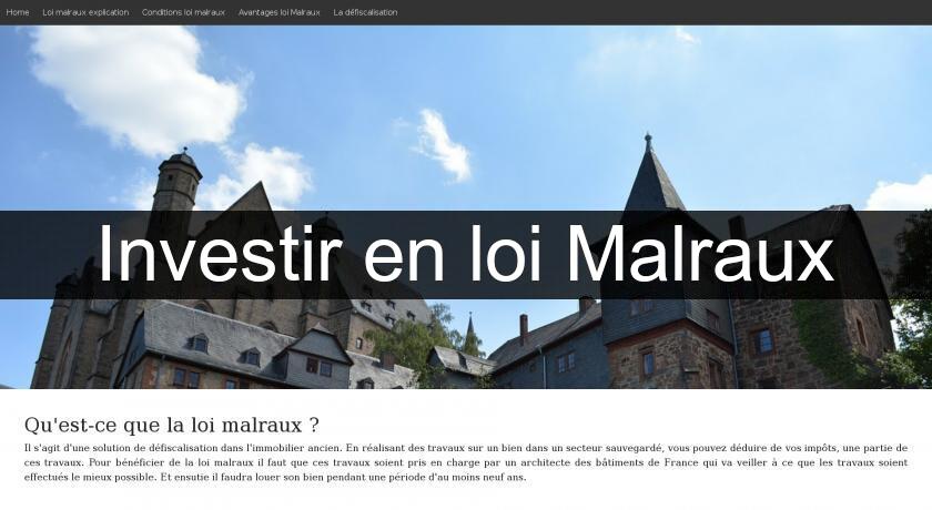 Investir en loi Malraux Investir en loi Malraux