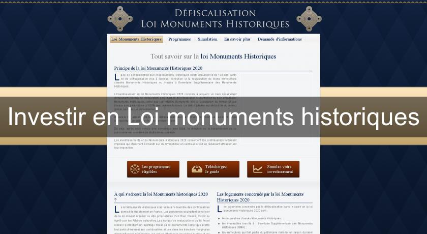 Investir en Loi monuments historiques Investir en Loi monuments historiques