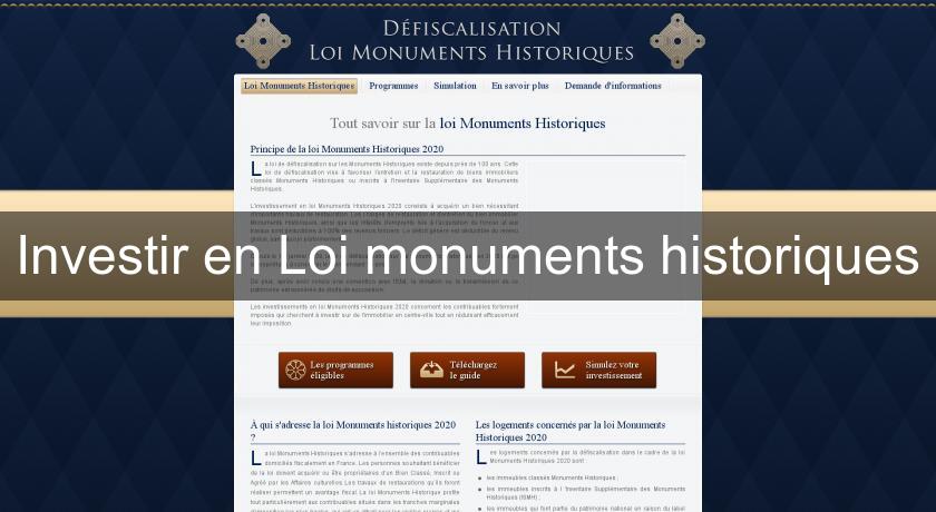 Investir en Loi monuments historiques