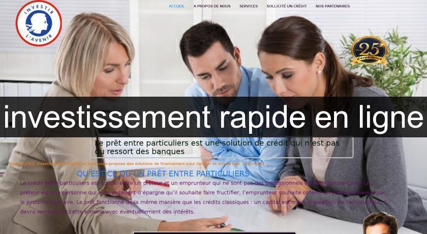 investissement rapide en ligne investissement rapide en ligne