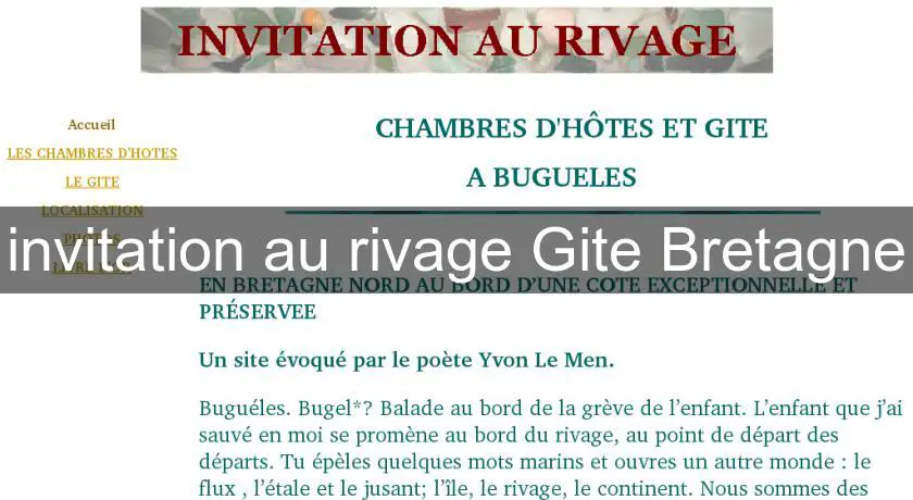 invitation au rivage Gite Bretagne