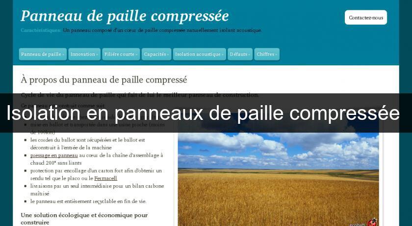 Isolation en panneaux de paille compressée Isolation en panneaux de paille compressée