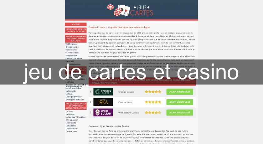 jeu de cartes et casino jeu de cartes et casino