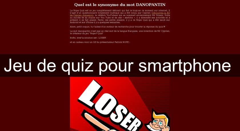 Jeu de quiz pour smartphone 