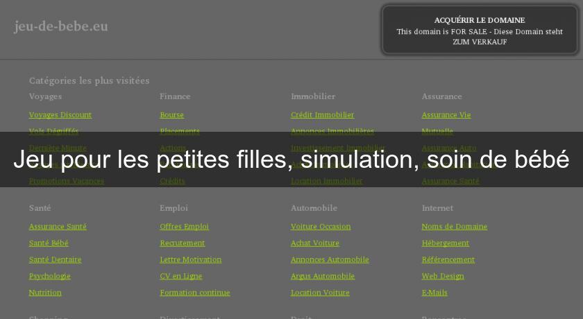 Jeu pour les petites filles, simulation, soin de bébé