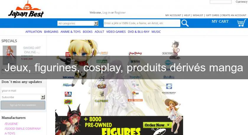 Jeux, figurines, cosplay, produits dérivés manga