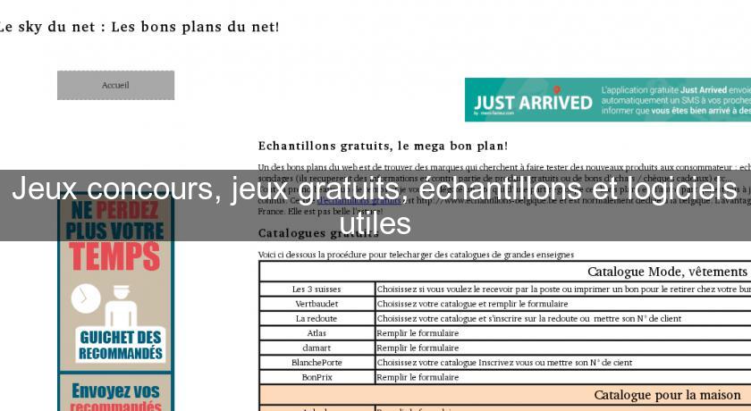 Jeux concours, jeux gratuits, échantillons et logiciels utiles Jeux concours, jeux gratuits, échantillons et logiciels utiles