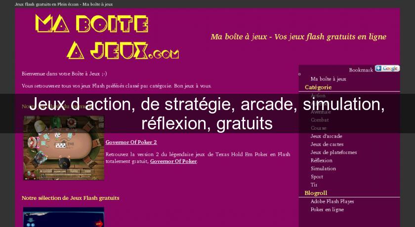 Jeux d'action, de stratégie, arcade, simulation, réflexion, gratuits Jeux d'action, de stratégie, arcade, simulation, réflexion, gratuits