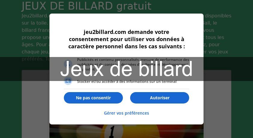 Jeux de billard Jeux de billard