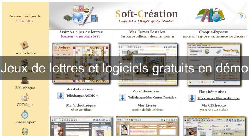 Jeux de lettres et logiciels gratuits en démo