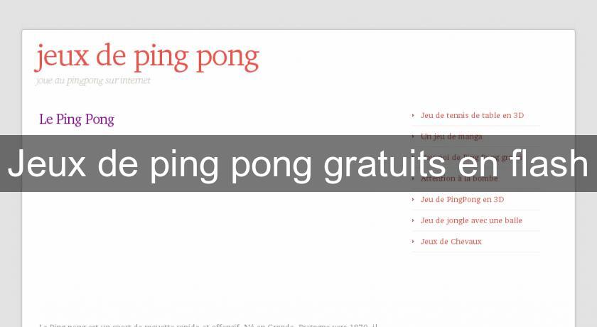 Jeux de ping pong gratuits en flash