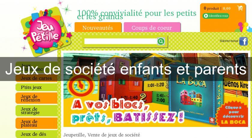 Jeux de société enfants et parents