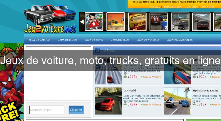 Jeux de voiture, moto, trucks, gratuits en ligne