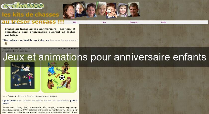 Jeux et animations pour anniversaire enfants