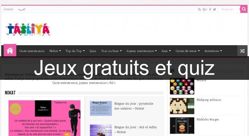 Jeux gratuits et quiz Jeux gratuits et quiz