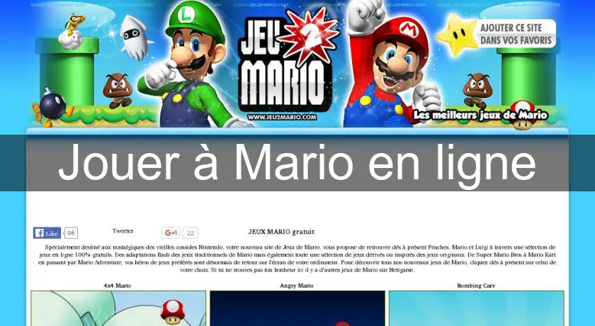 Jouer à Mario en ligne