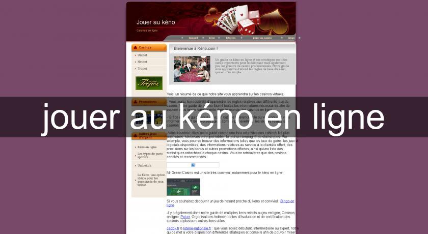 jouer au kéno en ligne jouer au kéno en ligne