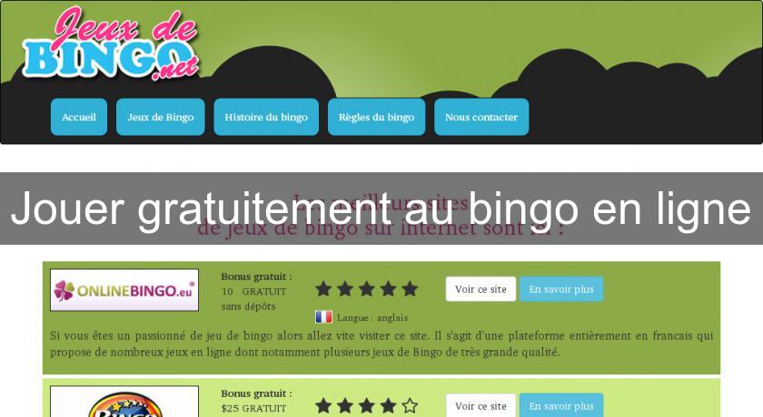 Jouer gratuitement au bingo en ligne Jouer gratuitement au bingo en ligne