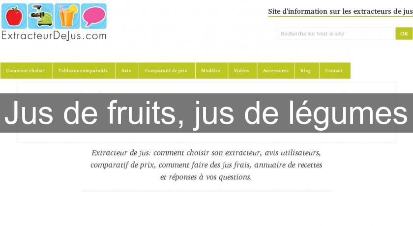 Jus de fruits, jus de légumes Jus de fruits, jus de légumes