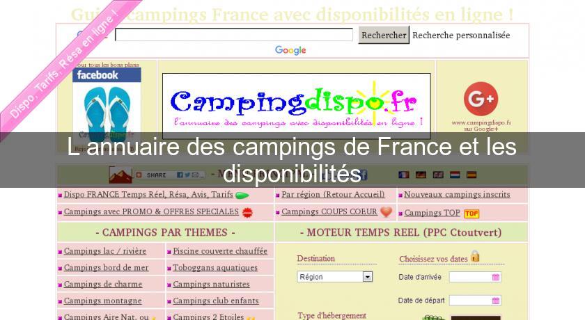L'annuaire des campings de France et les disponibilités L'annuaire des campings de France et les disponibilités