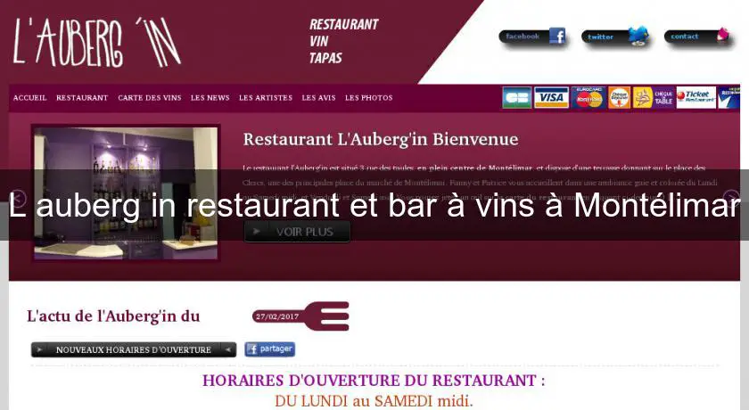 L'auberg'in restaurant et bar à vins à Montélimar
