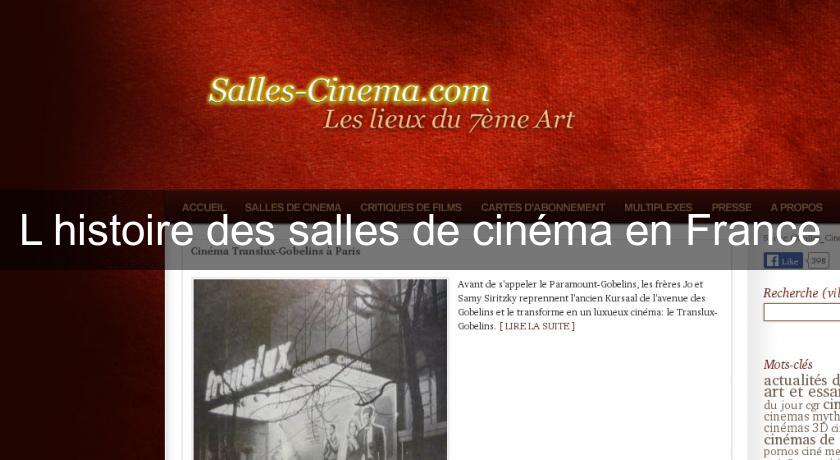 L'histoire des salles de cinéma en France L'histoire des salles de cinéma en France