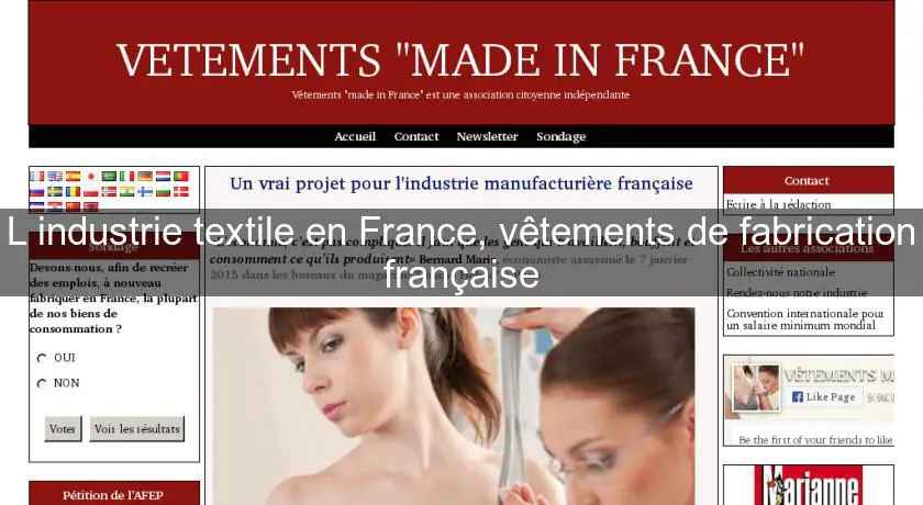 L'industrie textile en France, vêtements de fabrication française
