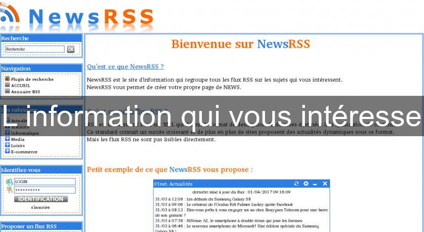 L'information qui vous intéresse