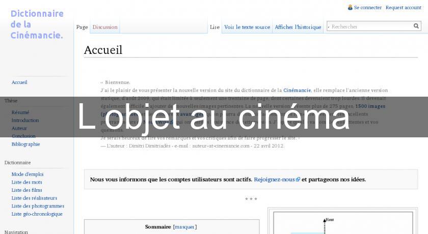 L'objet au cinéma L'objet au cinéma