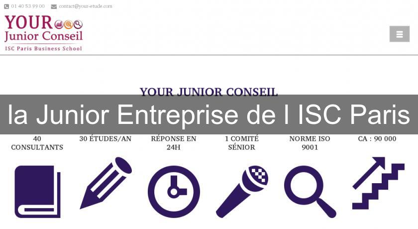 la Junior Entreprise de l'ISC Paris