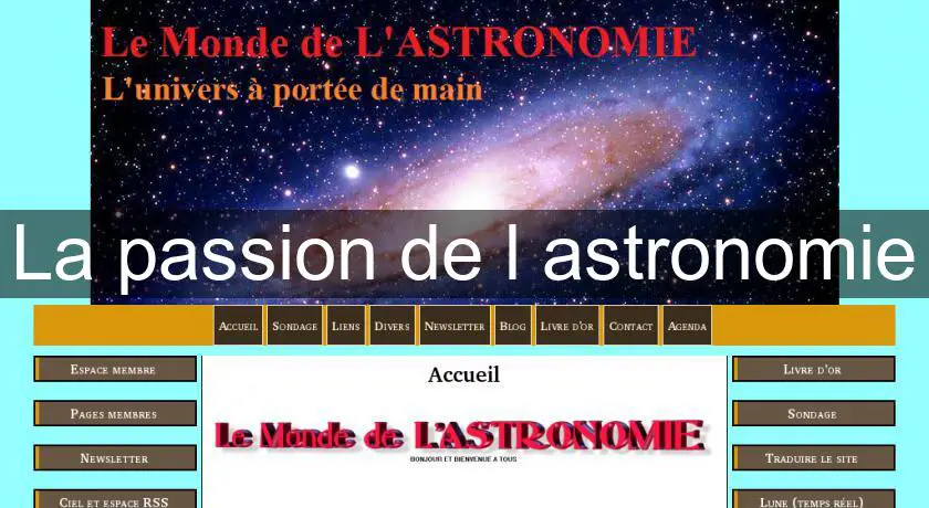 La passion de l'astronomie