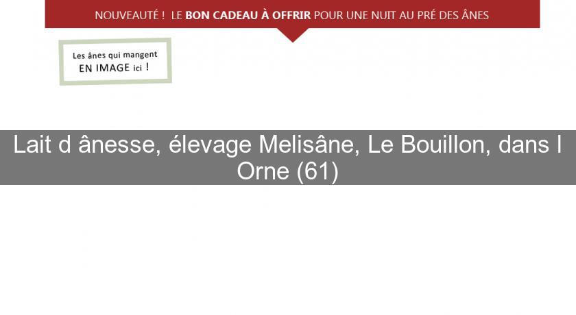 Lait d'ânesse, élevage Melisâne, Le Bouillon, dans l'Orne (61)