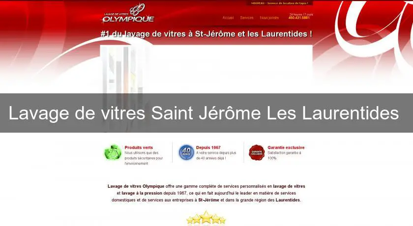 Lavage de vitres Saint Jérôme Les Laurentides 
