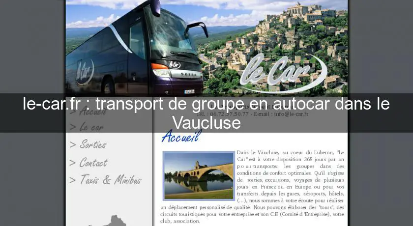 le-car.fr : transport de groupe en autocar dans le Vaucluse