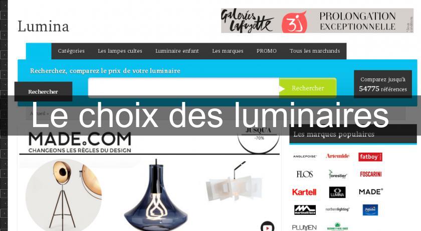 Le choix des luminaires