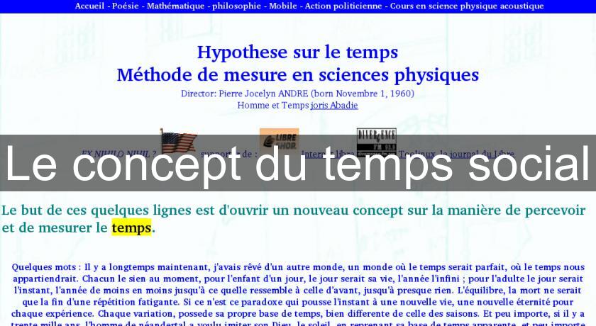 Le concept du temps social Le concept du temps social