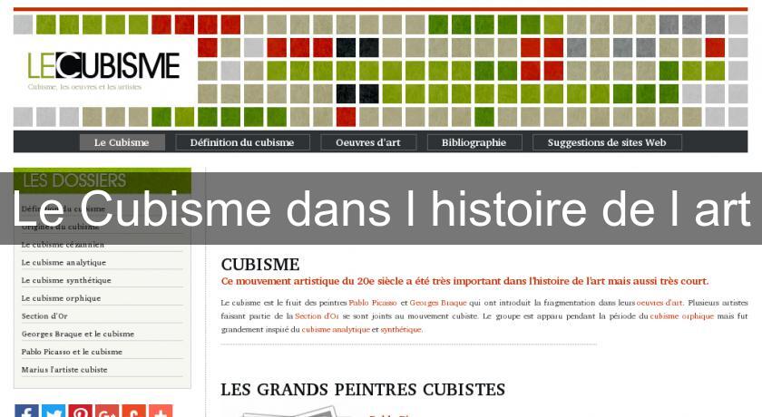 Le Cubisme dans l'histoire de l'art Le Cubisme dans l'histoire de l'art