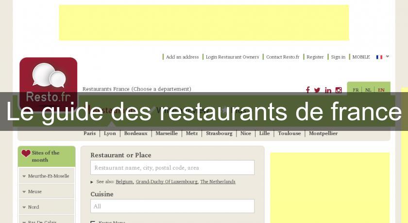 Le guide des restaurants de france Le guide des restaurants de france