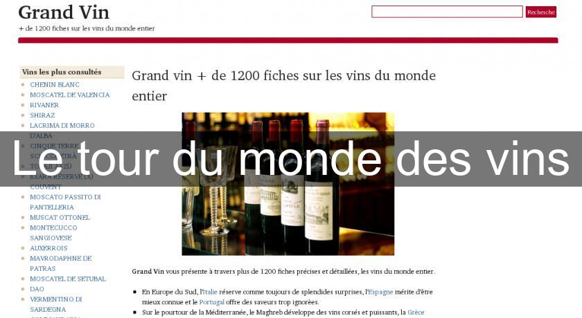 Le tour du monde des vins Le tour du monde des vins
