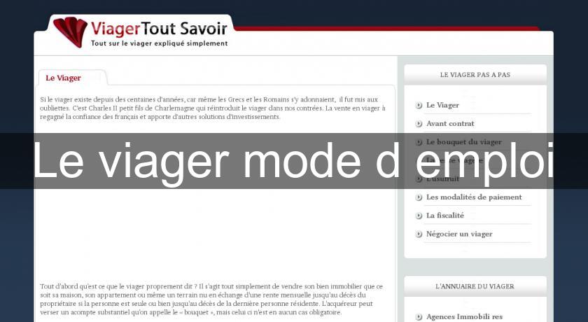 Le viager mode d'emploi Le viager mode d'emploi