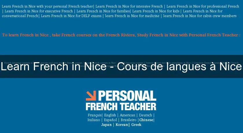 Learn French in Nice - Cours de langues à Nice