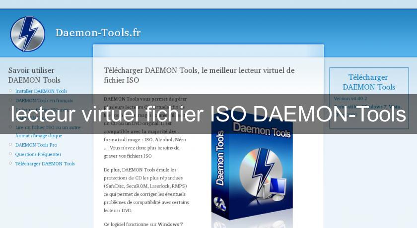 lecteur virtuel fichier ISO DAEMON-Tools