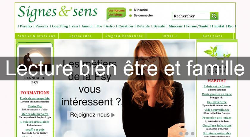 Lecture bien être et famille Lecture bien être et famille