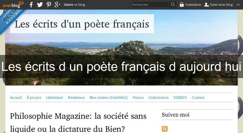 Les écrits d'un poète français d'aujourd'hui