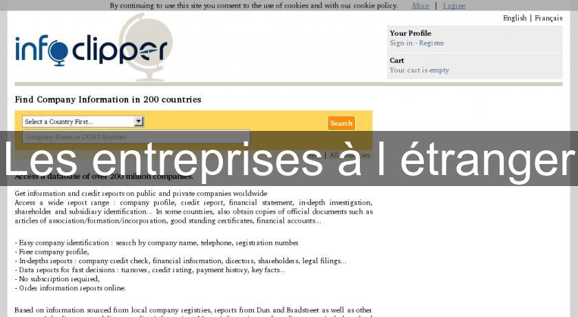 Les entreprises à l'étranger Les entreprises à l'étranger